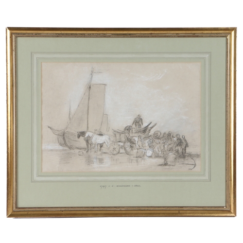 186 - Attributed to Joseph Stannard (British, 1797-1830)
 Beach Scene
 pastel
 25 x 37cm (10in x 14.5in)

... 