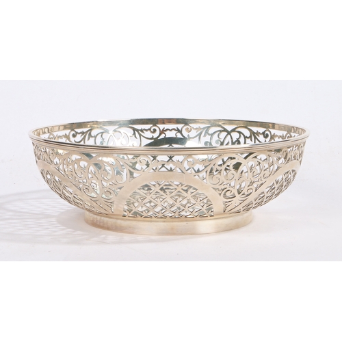 42 - A George V pierced silver bowl, Sheffield 1915, maker William Hutton & Sons Ltd. with pierced scroll... 