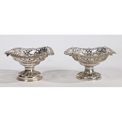 47 - A matched pair of Victorian silver bon-bon dishes, London 1894, maker William Harrison Walter and Bi... 