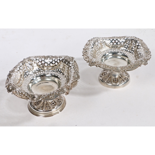 47 - A matched pair of Victorian silver bon-bon dishes, London 1894, maker William Harrison Walter and Bi... 