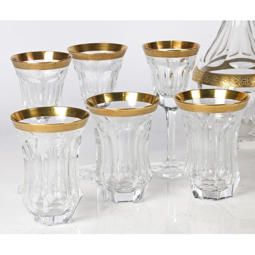 64 - A Moser 'Pope' suite of glassware, comprising a decanter, six wine glasses and six tumblers, all wit... 