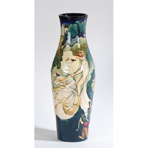 91 - A Moorcroft Pottery Swan Lake pattern vase, tubeline decoration, designed by Kerry Goodwin, limited ... 