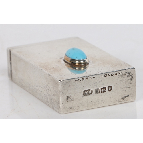 109 - Asprey, an Edward VII silver and turquoise shooting butt marker, London 1907, maker William Hornby, ... 