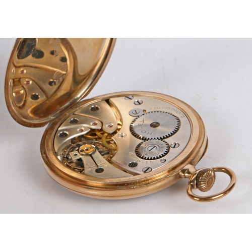 129 - An Edward VII 9ct gold open face pocket watch, the engine turned dial with Roman numerals, outer min... 