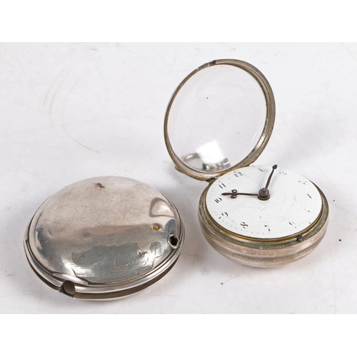 130 - William Hardeman, Bridge, A George III silver pair cased pocket watch, the inner and outer cases Lon... 