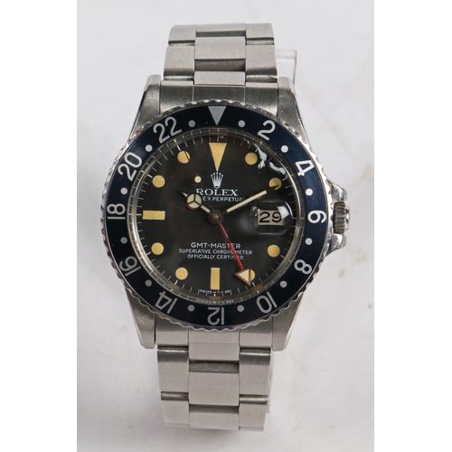 183 - A Rolex Oyster Perpetual GMT-Master gentleman's stainless steel wristwatch, model ref. 16750, case n... 