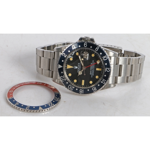 183 - A Rolex Oyster Perpetual GMT-Master gentleman's stainless steel wristwatch, model ref. 16750, case n... 