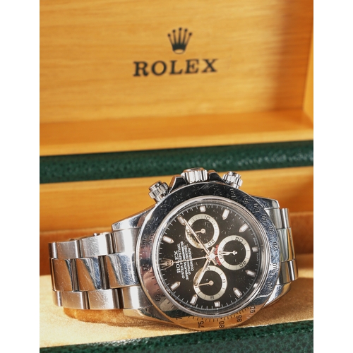 186 - A Rolex Oyster Perpetual Daytona gentleman's stainless steel wristwatch, model ref. 116520, case no.... 