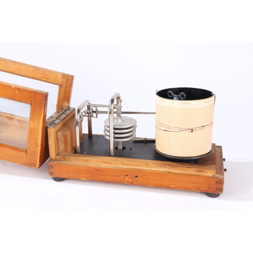 115 - A 20TH CENTURY RUSSIAN BAROGRAPH. A 20th century Russian barograph, housed within a wooden case with... 