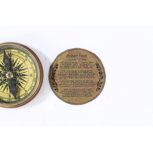 122 - A STANLEY LONDON POCKET COMPASS 1885. A Stanley London Pocket Compass 1885, with poem 