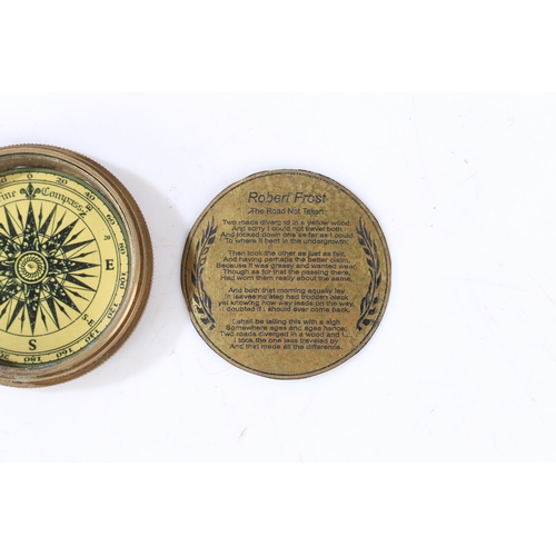 123 - A STANLEY LONDON POCKET COMPASS 1885. A Stanley London Pocket Compass 1885, with poem 