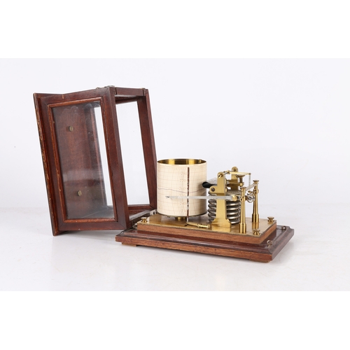 137 - A 20TH CENTURY FRENCH BAROGRAPH. A 20th century French barograph, housed within a  mahogany case wit... 