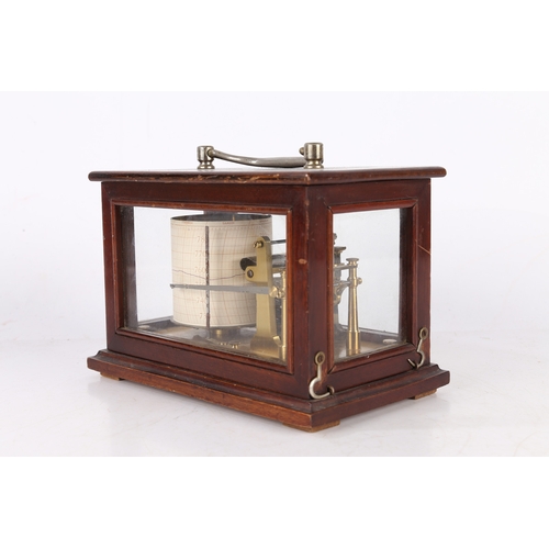 137 - A 20TH CENTURY FRENCH BAROGRAPH. A 20th century French barograph, housed within a  mahogany case wit... 