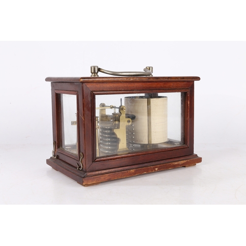 137 - A 20TH CENTURY FRENCH BAROGRAPH. A 20th century French barograph, housed within a  mahogany case wit... 