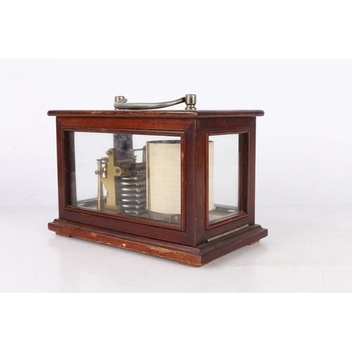 137 - A 20TH CENTURY FRENCH BAROGRAPH. A 20th century French barograph, housed within a  mahogany case wit... 