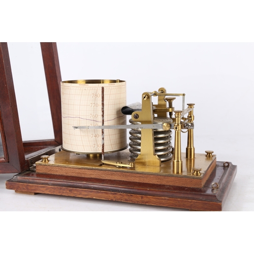 137 - A 20TH CENTURY FRENCH BAROGRAPH. A 20th century French barograph, housed within a  mahogany case wit... 