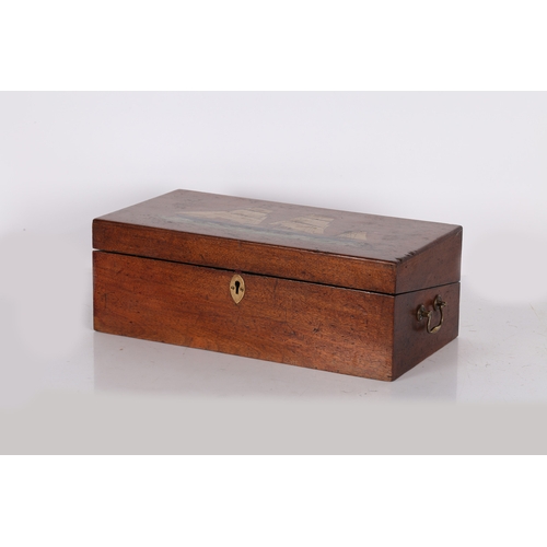 140 - A LARGE 19TH CENTURY MAHOGANY WRITING SLOPE. A Large 19th century mahogany writing slope, the top pa... 