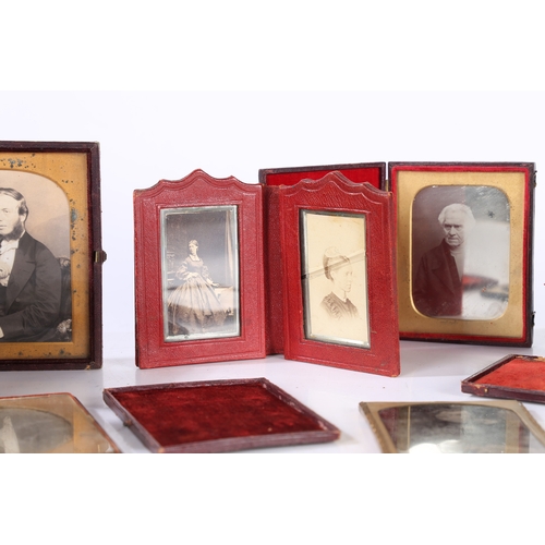 141 - A COLLECTION OF DAGUERREOTYPES AND AMBROTYPES. To include a cased daguerreotype of a seated gentlema... 