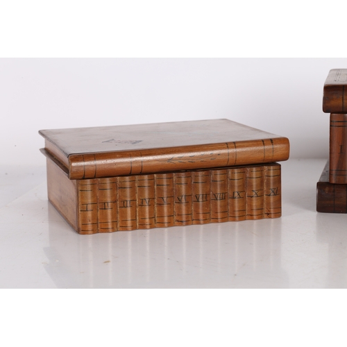 142 - THREE EARLY 20TH CENTURY ITALIAN SORRENTO WARE OLIVE WOOD BOXES. Three early 20th century Italian So... 