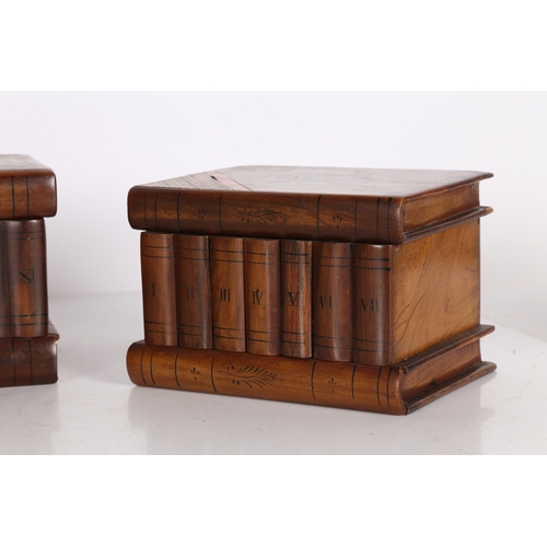 142 - THREE EARLY 20TH CENTURY ITALIAN SORRENTO WARE OLIVE WOOD BOXES. Three early 20th century Italian So... 