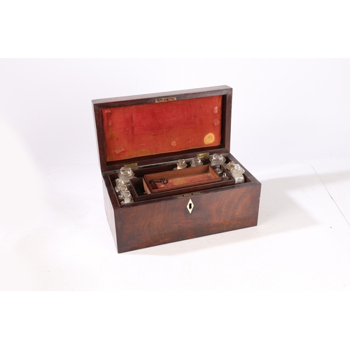 148 - A 19TH CENTURY FLAME MAHOGANY CASED APOTHECARY CHEST. A 19th century flame mahogany cased apothecary... 