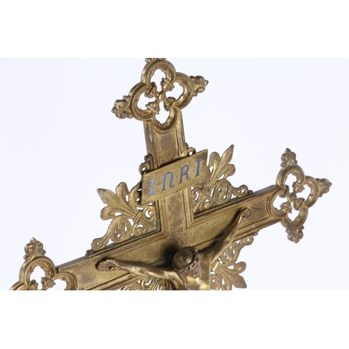 159 - A 19TH/EARLY 20TH CENTURY GOTHIC REVIVAL BRASS CORPUS CHRISTI. A 19th/early 20th century Gothic Revi... 