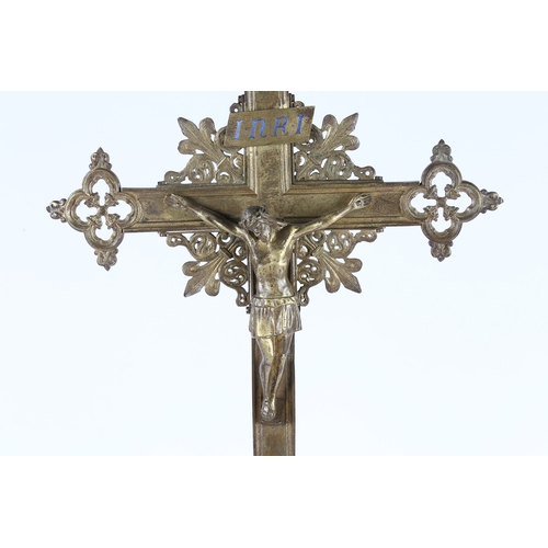 159 - A 19TH/EARLY 20TH CENTURY GOTHIC REVIVAL BRASS CORPUS CHRISTI. A 19th/early 20th century Gothic Revi... 