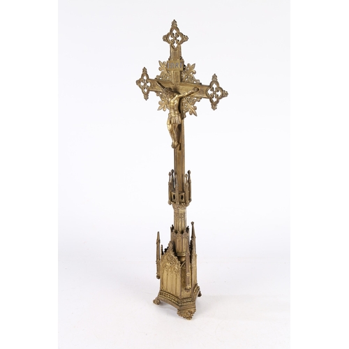 159 - A 19TH/EARLY 20TH CENTURY GOTHIC REVIVAL BRASS CORPUS CHRISTI. A 19th/early 20th century Gothic Revi... 