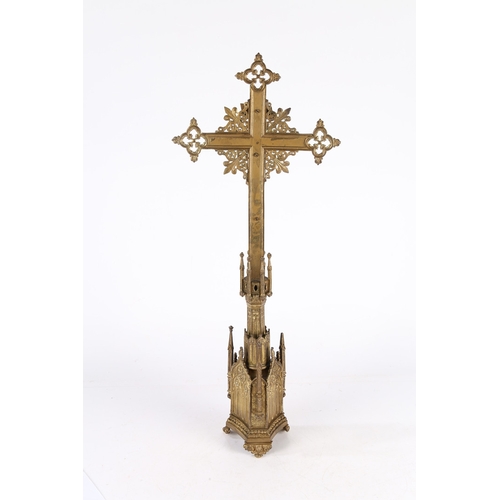 159 - A 19TH/EARLY 20TH CENTURY GOTHIC REVIVAL BRASS CORPUS CHRISTI. A 19th/early 20th century Gothic Revi... 