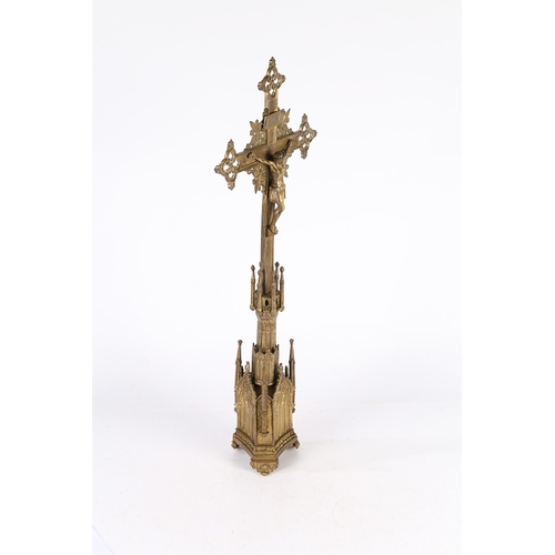 159 - A 19TH/EARLY 20TH CENTURY GOTHIC REVIVAL BRASS CORPUS CHRISTI. A 19th/early 20th century Gothic Revi... 