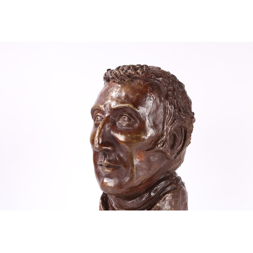 162 - A LATE 19TH/EARLY 20TH CENTURY BRONZED BUST OF THE DUKE OF WELLINGTON. A late 19th/early 20th centur... 