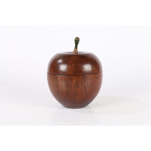 168 - AN EARLY 20TH CENTURY OAK TEA CADDY IN THE FORM OF AN APPLE. An Early 20th century oak tea caddy in ... 