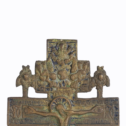 170 - A 19TH CENTURY RUSSIAN ORTHODOX BRONZE AND ENAMELED ICON. A 19th century Russian orthodox bronze and... 