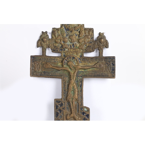 170 - A 19TH CENTURY RUSSIAN ORTHODOX BRONZE AND ENAMELED ICON. A 19th century Russian orthodox bronze and... 