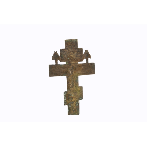 170 - A 19TH CENTURY RUSSIAN ORTHODOX BRONZE AND ENAMELED ICON. A 19th century Russian orthodox bronze and... 