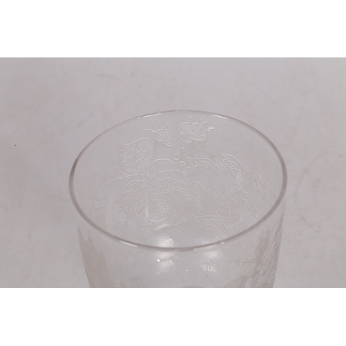 177 - AN EDWARDIAN ACID ETCHED GLASS GOBLET, CIRCA 1905. One side showing Berkely Lodge, the other reading... 