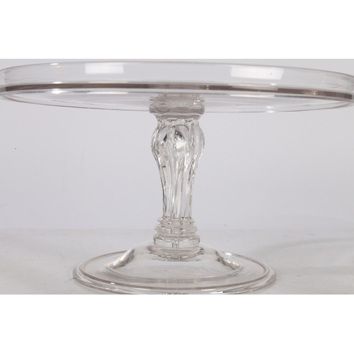 178 - A GEORGE III GLASS TAZZA, CIRCA 1780. Raised on a debased silesian stem with thickened foot rim, 14.... 