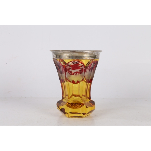 187 - A 19TH CENTURY BOHEMIAN AMBER GLASS BEAKER, CIRCA 1880. A 19th century Bohemian amber glass beaker, ... 