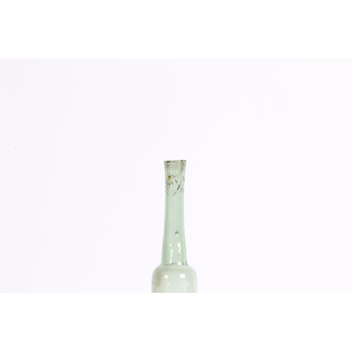 189 - A 18TH CENTURY FRENCH LONG AND THIN CHEMISTS BOTTLE OF UNUSUAL PROPORTIONS. A 18th century French lo... 