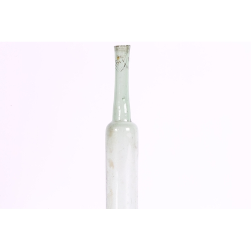 189 - A 18TH CENTURY FRENCH LONG AND THIN CHEMISTS BOTTLE OF UNUSUAL PROPORTIONS. A 18th century French lo... 