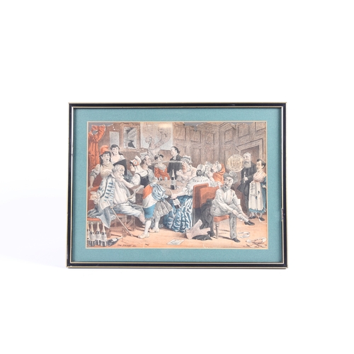 224 - WILLIAM MECHAM (TOM MERRY) EIGHT HAND COLOURED SATIRICAL ENGRAVINGS. William Mecham (Tom Merry) eigh... 