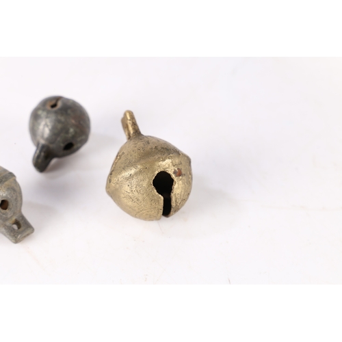 3 - THREE POST MEDIEVAL CROTAL BELLS (3). Each of typical form, with gadrooned decoration, the largest 4... 