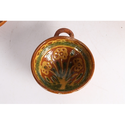 36 - FOUR 17TH CENTURY DUTCH SLIPWARE POTTERY BOWLS/DISHES. Four 17th century Dutch slipware pottery bowl... 