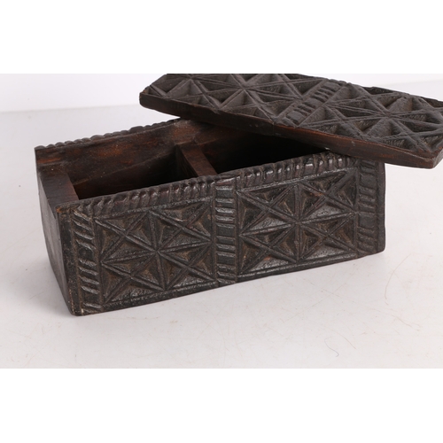 49 - A 20TH CENTURY AFRICAN HARDWOOD SPICE BOX, POSSIBLY SWAHILI. A 20th century African hardwood spice b... 