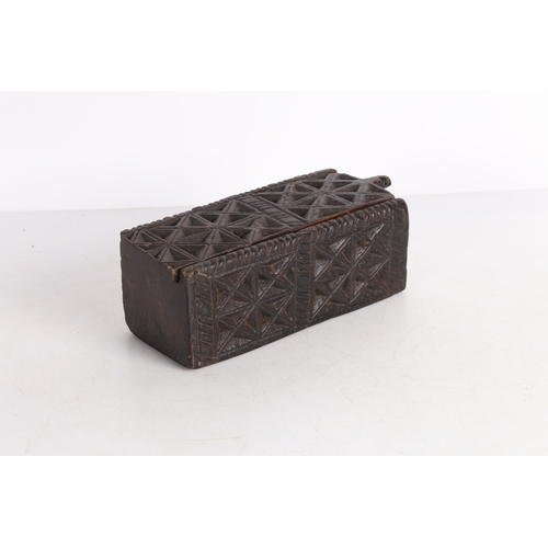 49 - A 20TH CENTURY AFRICAN HARDWOOD SPICE BOX, POSSIBLY SWAHILI. A 20th century African hardwood spice b... 