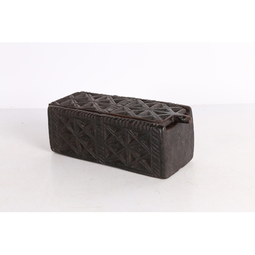 49 - A 20TH CENTURY AFRICAN HARDWOOD SPICE BOX, POSSIBLY SWAHILI. A 20th century African hardwood spice b... 