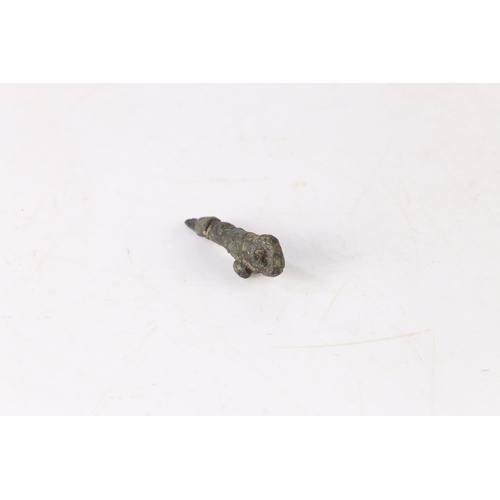 7 - A RARE ROMAN 3RD CENTURY AD BRONZE PENDANT PHALLIC. Looped and with a tongue protruding, 5cm long.
F... 