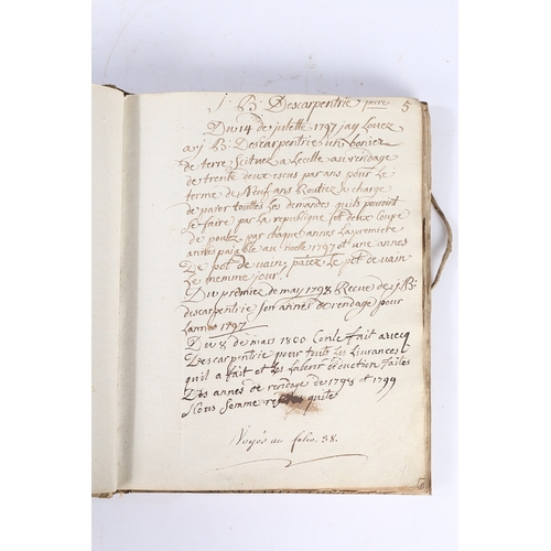 71 - AN INTERESTING MID 18TH CENTURY FRENCH FAMILY DIARY FOR THE RAVIART FAMILY. An Interesting mid 18th ... 