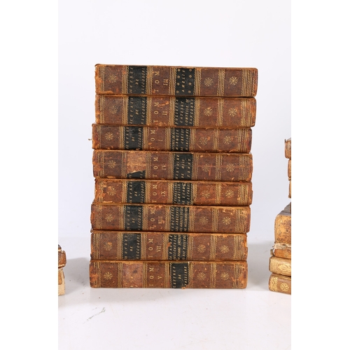 72 - A COLLECTION OF 18TH AND 19TH CENTURY LEATHER BOUND BOOKS. A collection of 18th and 19th century lea... 