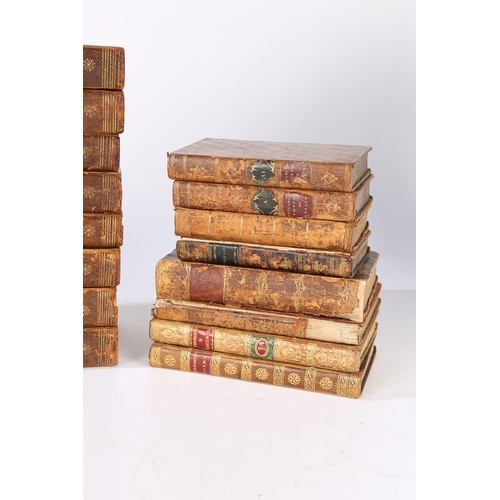 72 - A COLLECTION OF 18TH AND 19TH CENTURY LEATHER BOUND BOOKS. A collection of 18th and 19th century lea... 